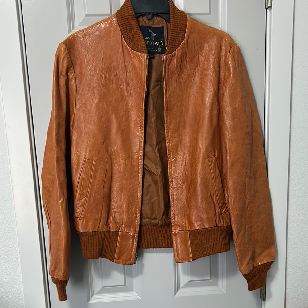 VINTAGE Startown by Londontown Co Brown REAL Leather Bomber Jacket